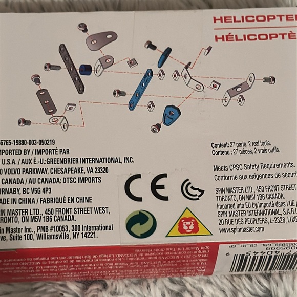 Meccano Bolts DIY Helicopter Kit tools included - Picture 8 of 10